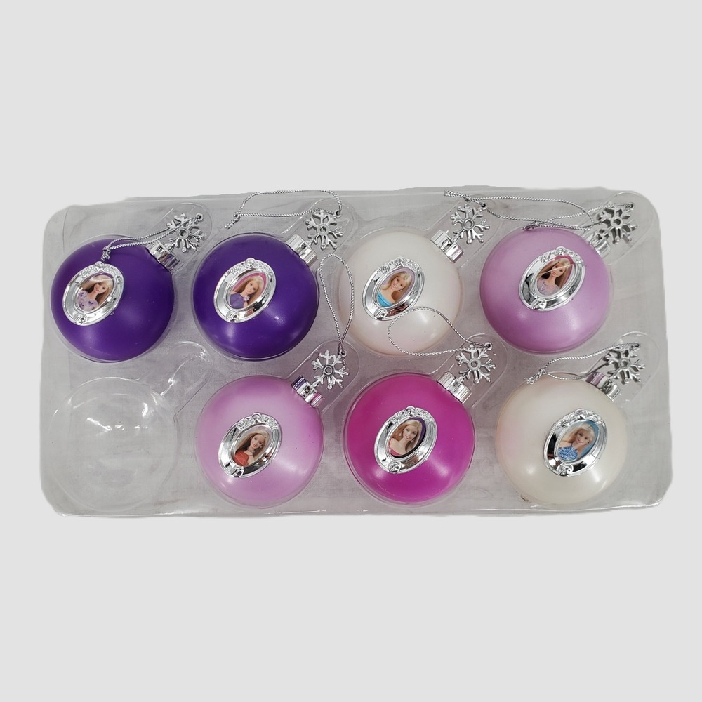 Barbie Vintage‎ Christmas Ornaments Set of 7 Pink Purple White Portrait Y2K Rare